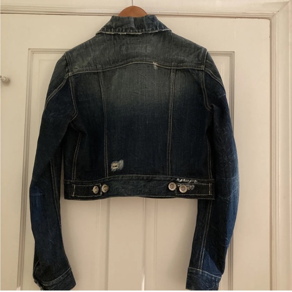 NWOT Dsquared2 Women Dark Blue
Denim Cropped Distressed Jean
Jacket sz 44 (US 8) - Picture 2 of 16